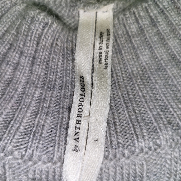 NWT Grey Anthropologie Ribbed Knit Sweater Dress Size Large Retail $138.00 🩶 - Picture 12 of 15